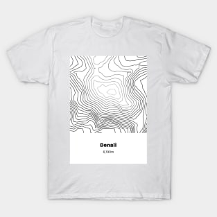 Denali Topographic Map T-Shirt